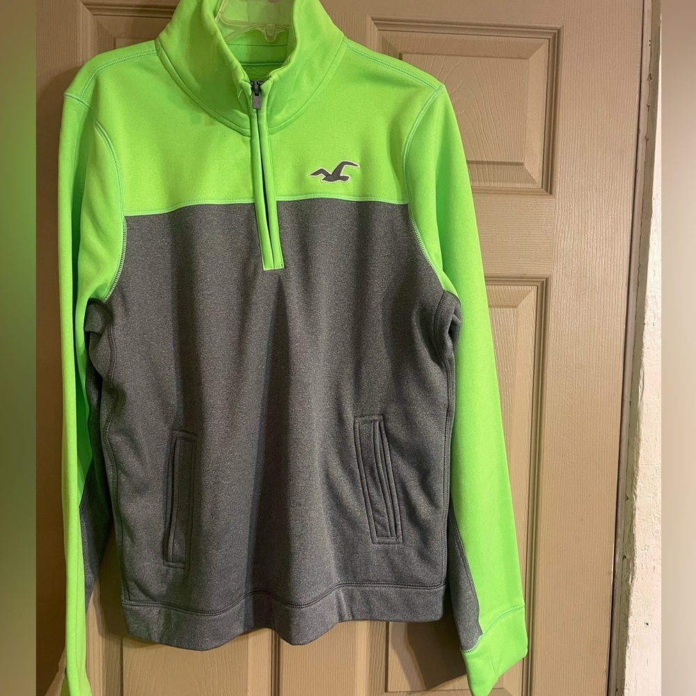 Lime, green Hollister half zip. Size XL.